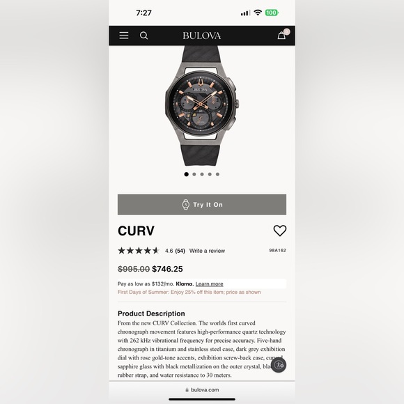 Bulova CURV Men’s Watch.Used but in great condition. - Picture 9 of 9